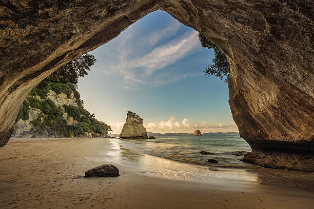 cathedral cove  - north island new zealand photos et images de collection