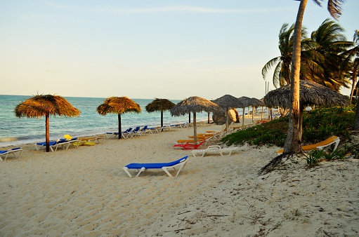 Cuba authentic vacation view sunset palmtree beach resort hotel
