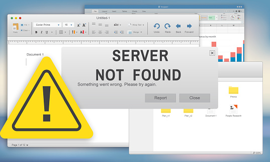 Computer Error Service Not Found Server Not Found Error Inaccessible Concept Stock Illustration ...