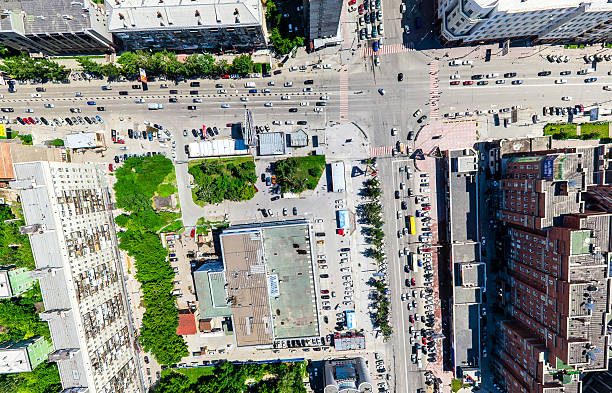 istock Aerial city view. Urban landscape. Copter shot. Panoramic image. 601370670