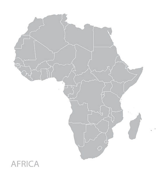 peta afrika - peta ilustrasi stok