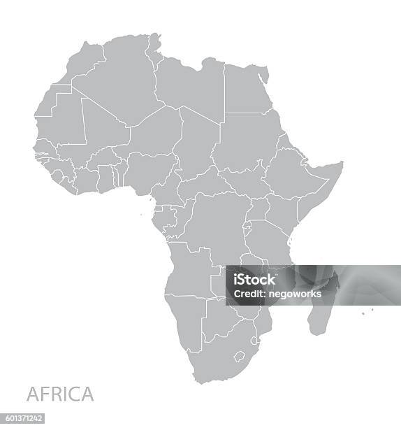 아프리카 맵 아프리카에 대한 스톡 벡터 아트 및 기타 이미지 - 아프리카, 지도, 벡터