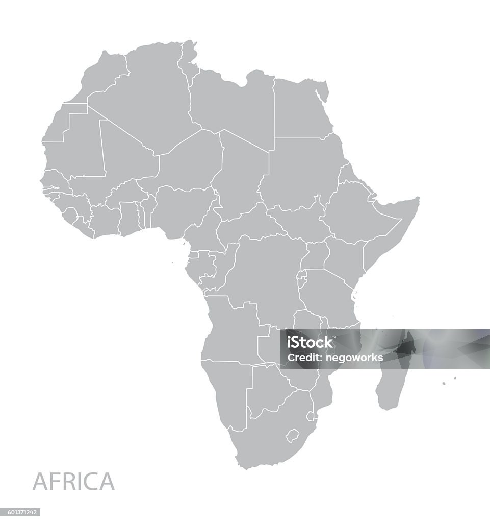 Africa map - 免版稅非洲 - 地理位置圖庫向量圖形