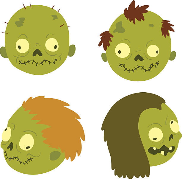 cartoon zombie-charakter isoliert - illustration and painting man made stock-grafiken, -clipart, -cartoons und -symbole