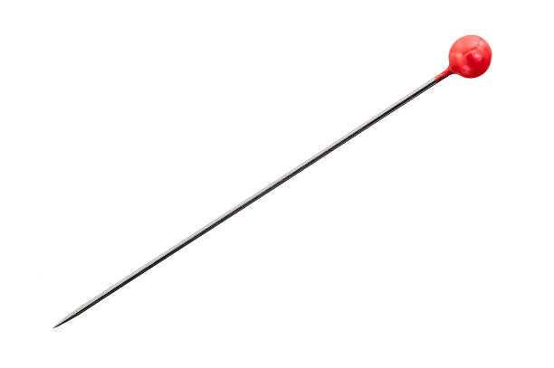 istock Sewing pin with round red head; isolated 601374770
