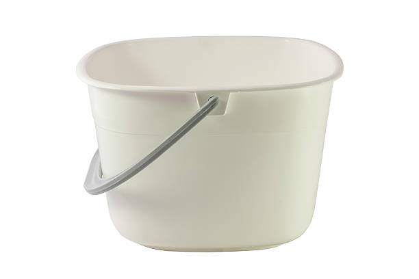 istock White plastic bucket for products isolated on white background. 601374942
