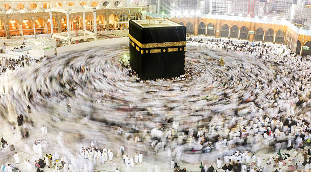 Kaaba Mecca Muslims pilgrims from all around the world circumabulate (tawaf) the Kaaba at Masjidil Haram, Mecca, Saudi Arabia. muhammad prophet photos stock pictures, royalty-free photos & images