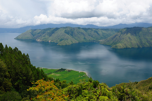 Indonesia, North Sumatra, View from the Samosir island on the Danau Toba (Toba lake)