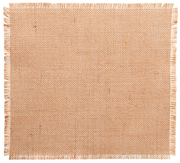 toile de jute tissu bords déchirés, sac tissu motif blanc isolé - textile canvas torn textured photos et images de collection