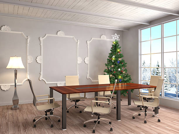 istock Christmas tree with decorations in the living room. 3d illustrat 601381282