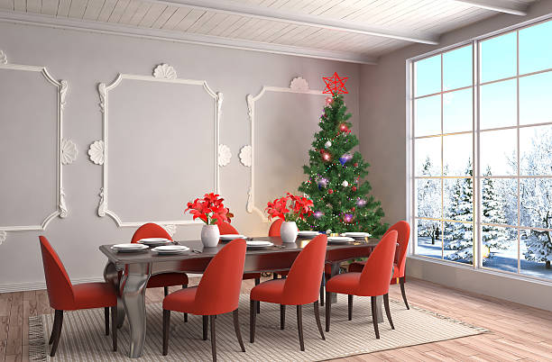 istock Christmas tree with decorations in the living room. 3d illustrat 601381384