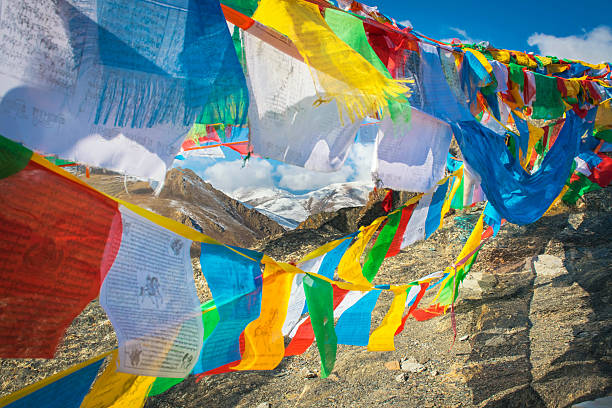 istock The prayer flags fluttering in the mountains, Tibet 601384082