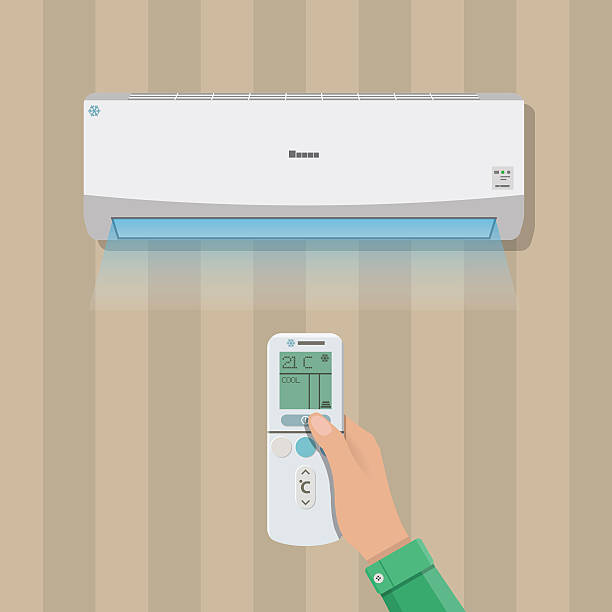 ilustrações de stock, clip art, desenhos animados e ícones de sistema de ar condicionado - air air conditioner electric fan condition