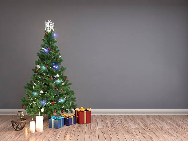 istock Christmas tree with decorations in the living room. 3d illustrat 601388742
