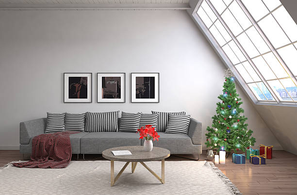 istock Christmas tree with decorations in the living room. 3d illustrat 601389520