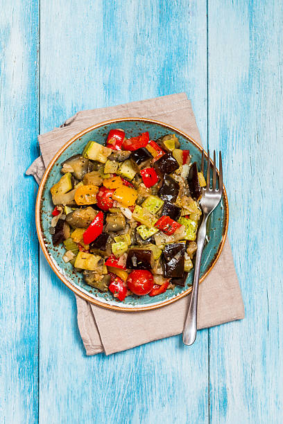 istock Vegetable ratatouille in a plate 601390536