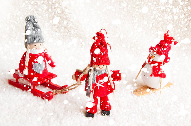 istock Christmas scene with wooden dools 601391018