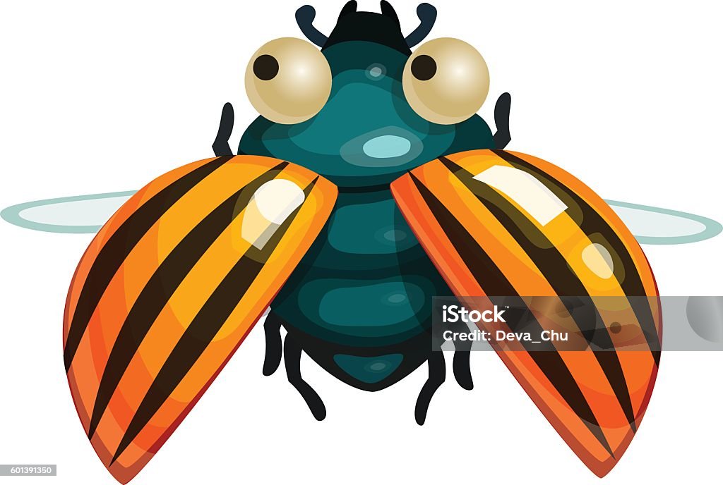 Colorado potato beetle Colorado potato beetle. Game icon funny flying insect. Vector design for app user interface. Aggression stock vector