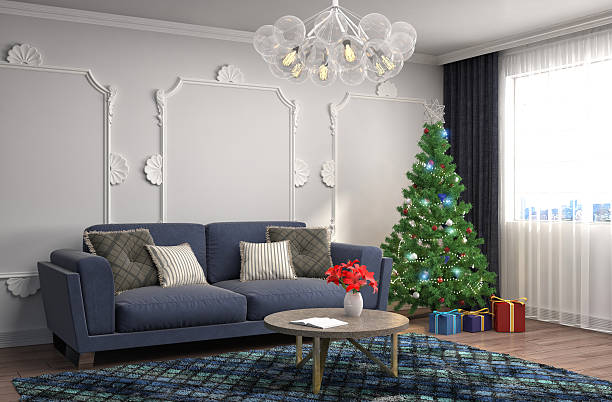 istock Christmas tree with decorations in the living room. 3d illustrat 601391368