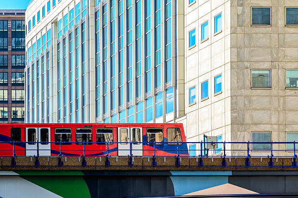 istock Docklands Light Railway in Canary Wharf 601395398