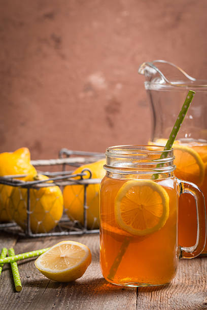 istock jar of lemon ice tea 601395612