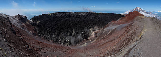 istock Avachinsky Volcano crater with Koryaksky Volcano in the background 601396320