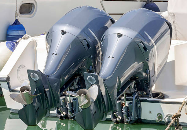 istock Couple of outboard engines 601397548
