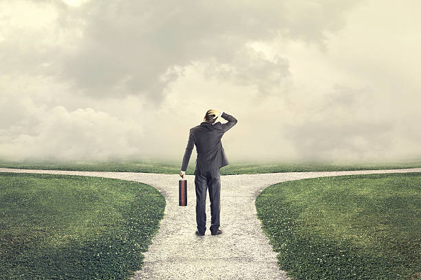 istock indecisive and lost man chooses the right path 601398828