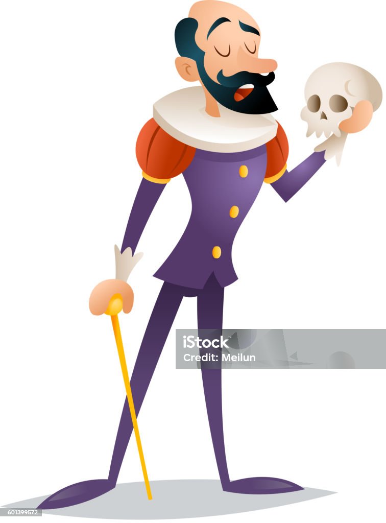 Tragic Actor Theater Stage Man Medieval Suit Retro Cartoon Character Stock  Illustration - Download Image Now - iStock