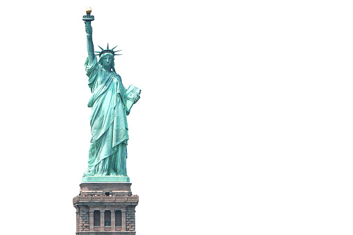 Statue of Liberty Isolated on white.
