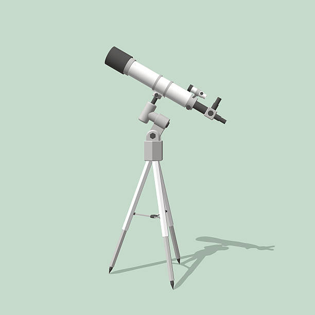 ilustraciones, imágenes clip art, dibujos animados e iconos de stock de telescopio. aislado sobre verde. ilustración vectorial 3d. perfil. - hand held telescope nobody backgrounds surveillance