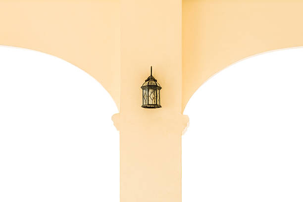 istock Yellow entrance arch isolated at white background 601404562