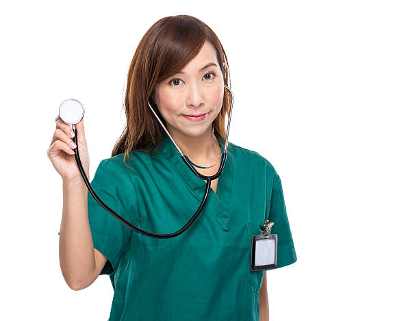 istock Female doctor holding a stethoscope 601895338