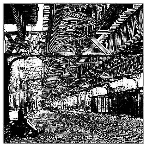 istock Antique illustration of New York railroad 601897594