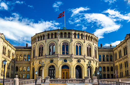 El Storting, parlamento noruego en Oslo photo