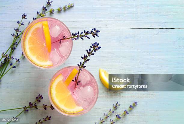 Lavender Lemonade Stock Photo - Download Image Now - Cocktail, Drink, Flower