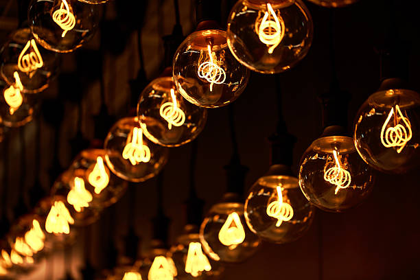 istock Lamps with interesting shape of tungsten filament 601902240