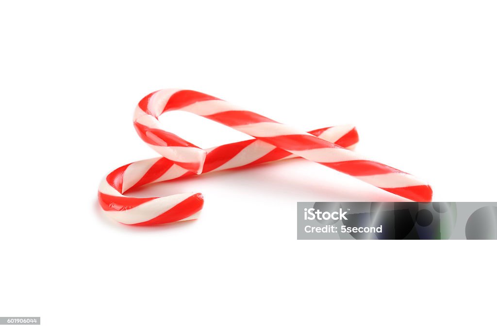 Christmas candy can isolated on a white Candy Cane Stock Photo