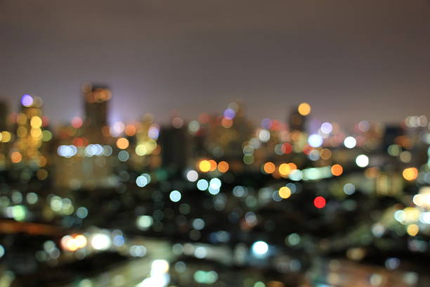 istock Abstract blur bokeh night city 601907220