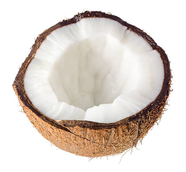 istock Half of coconut closeup on a white background 601908366
