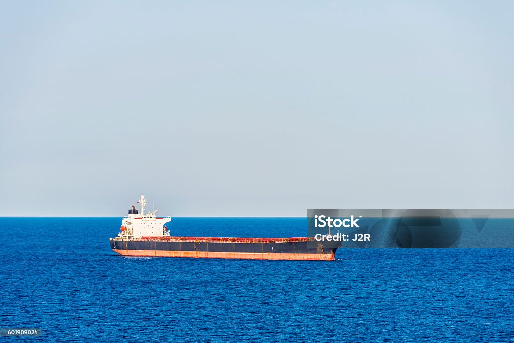 Tanker ship Tanker ship sailing the Mediterranean Sea Blue Stock Photo