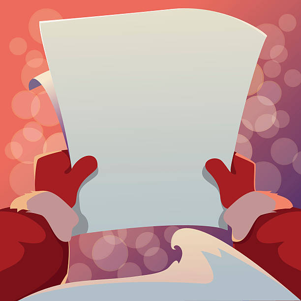 Christmas Greeting Card. Vector cartoon illustration Christmas Greeting Card. Santa Claus is holding in his hands a letter. Vector cartoon illustration santa letter stock illustrations