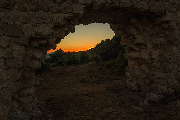 istock Hole in the castle walls 601912340