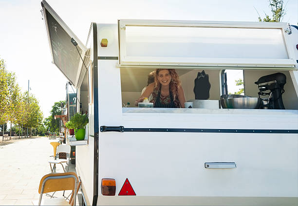 istock Food truck and owners 601913520