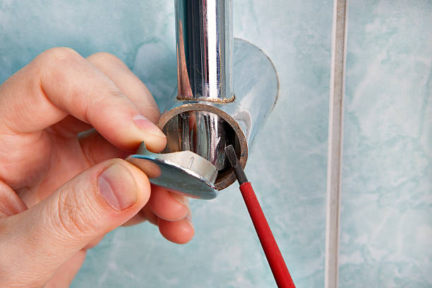 istock Replace wall mounted shower holder, removes cover slide rail bracket. 601914420