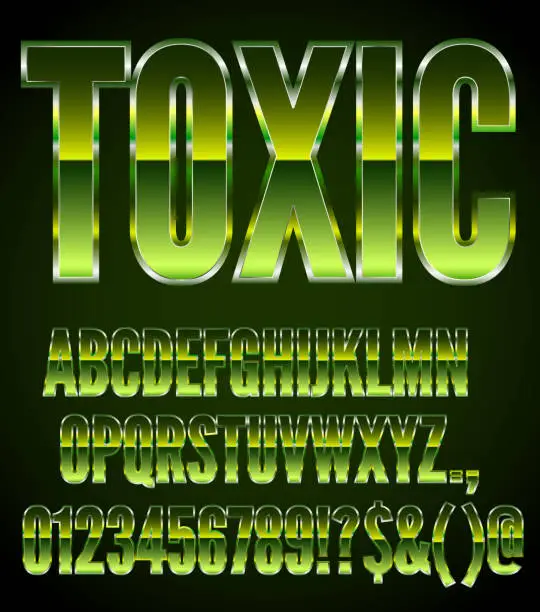 Vector illustration of Toxic Green Metal