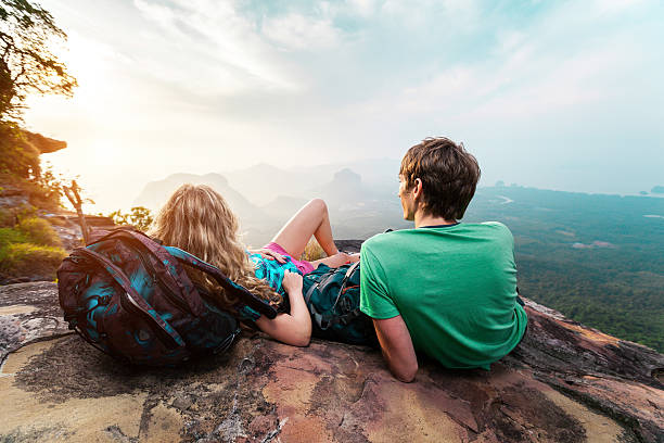 istock Couple on the mountain 601918258