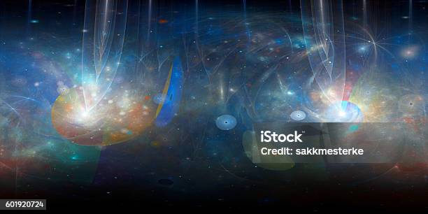 360 Degree Fractal Panorama Stock Photo - Download Image Now - Abstract, Backgrounds, Computer Graphic