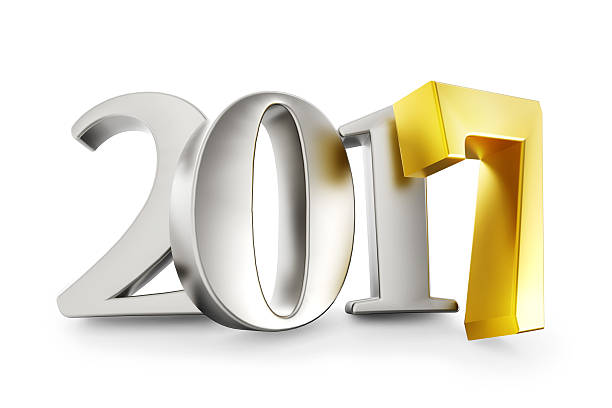 istock New 2017 year silver and gold figures. 601923760