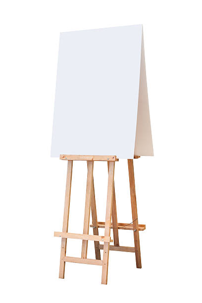 istock wooden easel with blank board isolated on white background 601926750